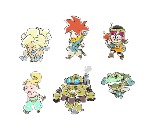 Group of Cartoon Characters with Robot