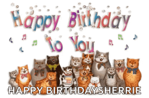 Group of Cats Happy Birthday