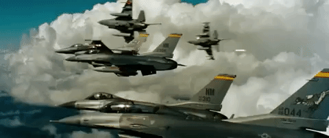 Group Of Fighter Jet Shoots Enemy GIF
