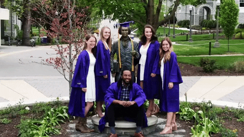 Group Of Friends Pose Picture Graduates Senior Year GIF