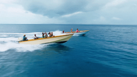 Group Of Friends Speed Skiff GIF