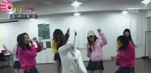 Group Of Girls Dancing With MBC Logo GIF