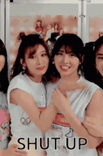 Group of Girls Hugging With Shut Up