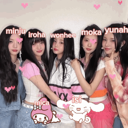 Group Of Girls Minju Iroha Wonhee Moka Yunah Mica Isi GIF
