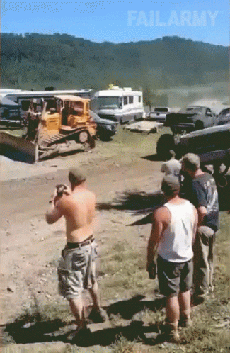 Group of Men and Bulldozer FailArmy