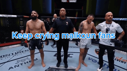 Group of Men in Boxing Ring Keep Crying Malkoun Fans