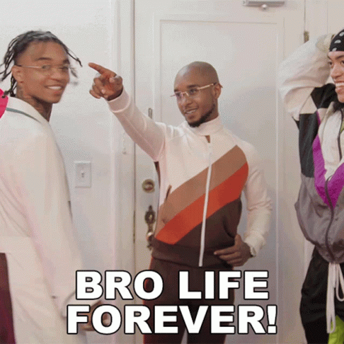 Group of Men in Front of Door Bro Life Forever