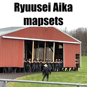 Group of Men in Front of Ryuusei Aika Mapsets Building