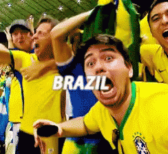 Group of Men in Yellow Shirts Saying Brazil