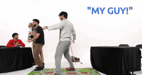 Group of Men Playing Game My Guy