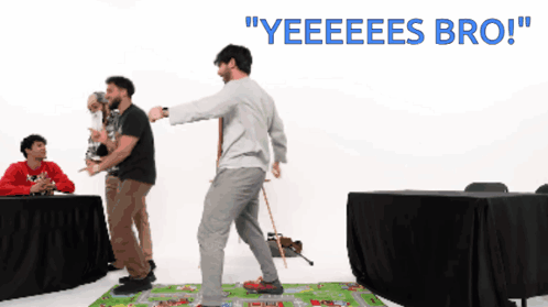 Group of Men Playing Game Saying Yeeees Bro