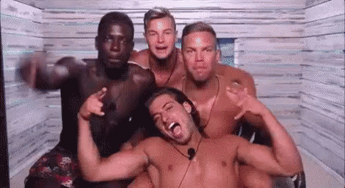 Group Of Men Posing For Picture GIF