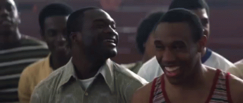 Group Of Men Sitting In A Row Laughing GIF