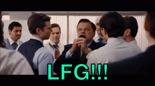 Group of Men with LFG Text