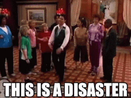 Group Of People Dancing Saying This Is A Disaster GIF