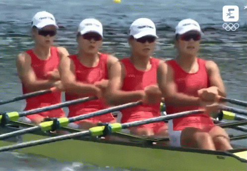 Group Of People In Boat Saying Team GIF
