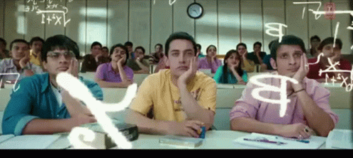 Group Of People In Classroom With Clock GIF