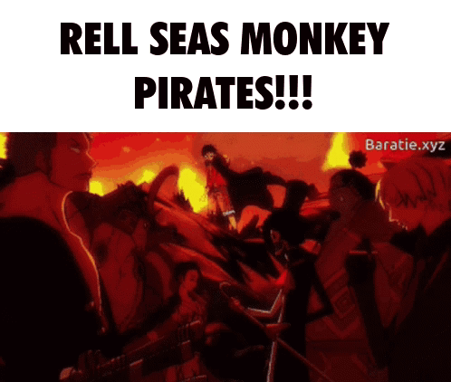 Group of People in Front of Fire Rell Seas Monkey Pirates