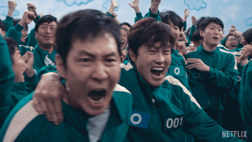 Group Of People In Green Uniforms 001 GIF
