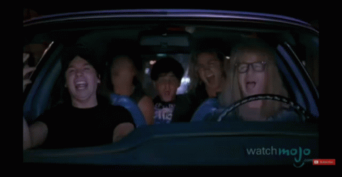 Group Of People Laughing In Car GIF