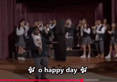 Group of People on Stage O Happy Day