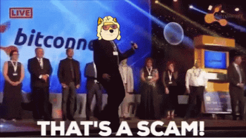 Group Of People On Stage Saying That's A Scam GIF