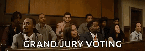 Group of People Sitting in Courtroom Grand Jury Voting