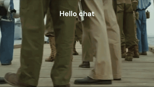 Group of People Standing in Line Saying Hello Chat