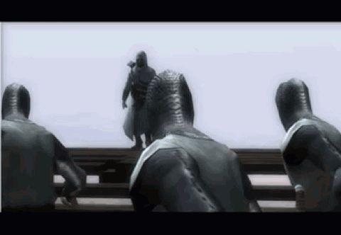 Group of People Standing in Video Game