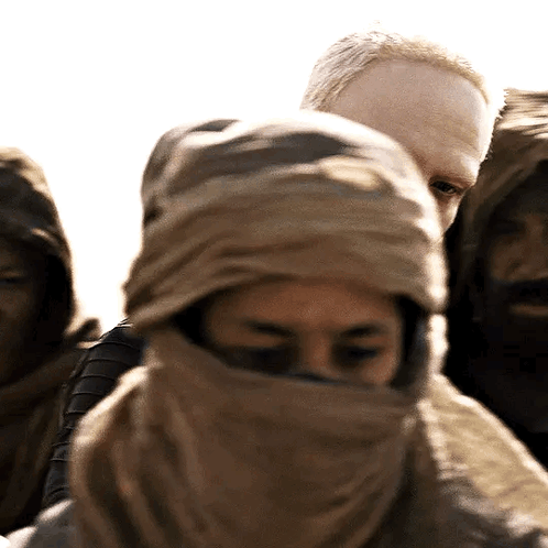 Group of People With Scarves Over Faces