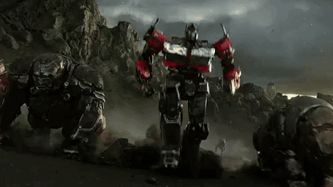 Group Of Robots On Rocky Hillside GIF
