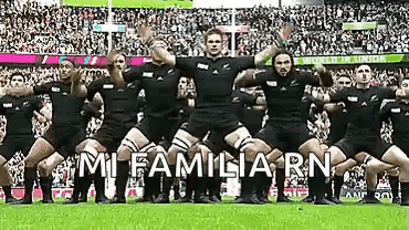 Group of Rugby Players Doing Haka