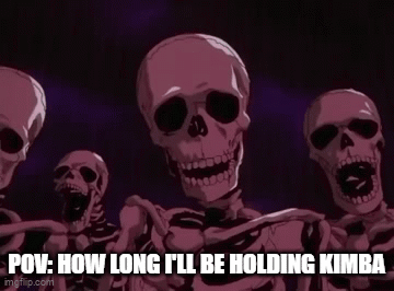 Group Of Skeletons Standing Next To Each Other One Holding Kimbo GIF