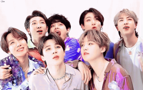 Group of Young Men Posing One Wearing Jimin Necklace