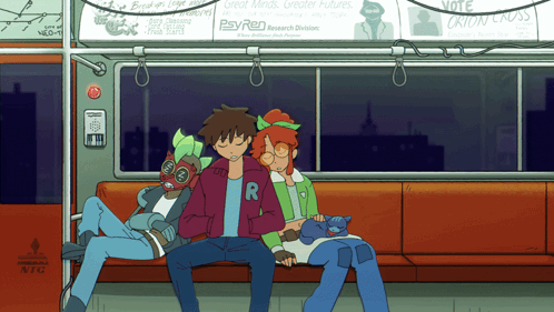 Group On Subway With Psyched Research Division Poster GIF