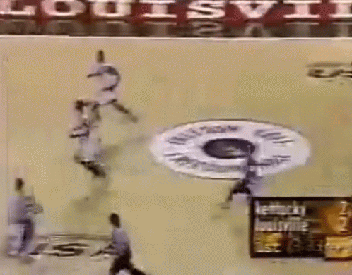 Group Playing Game In Front Of Louisville Sign GIF