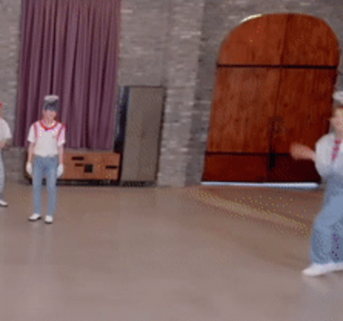 Group Playing Game in Room with Wooden Door