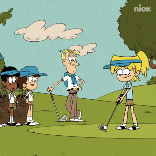 Group Playing Golf With Nick Logo GIF