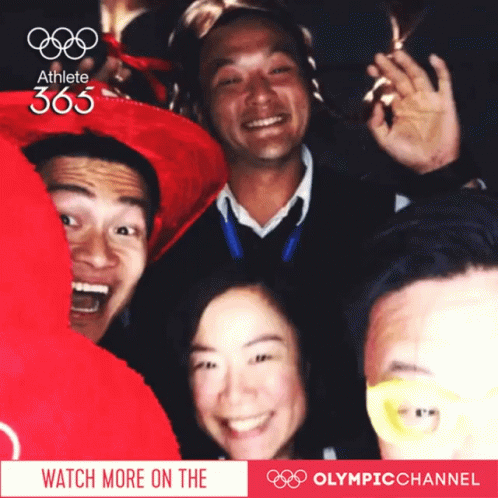 Group Posing With Watch More Olympic Channel GIF