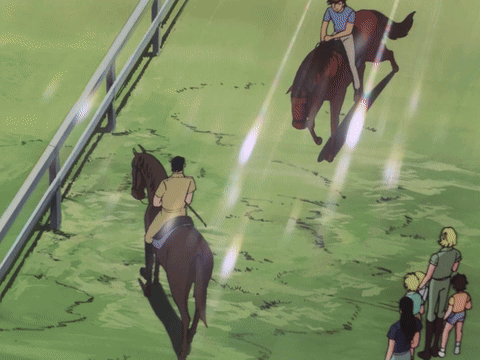 Group Riding Horses In Field GIF