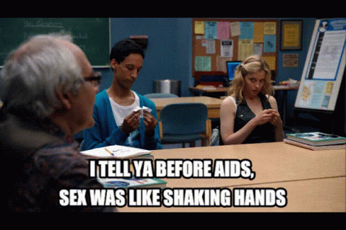 Group Saying I Tell Ya Before Aids Sex Was Like Shaking Hands GIF