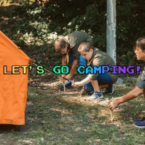 Group Setting Up Tent with Lets Go Camping