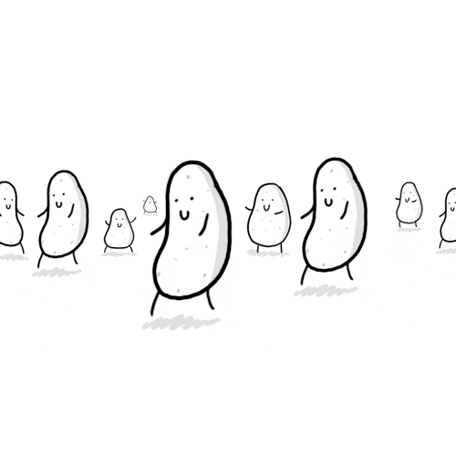 Group Side Step Dancing Potato GIF