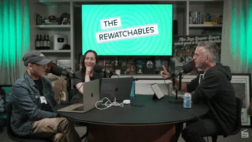 Group Sitting Around Rewatchables Green Screen