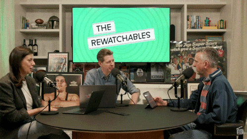 Group Sitting Around Rewatchables Table