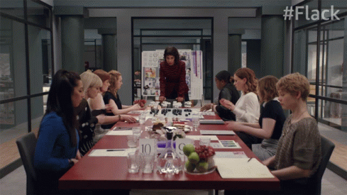 Group Sitting Around Table With Numbers 10 9 8
