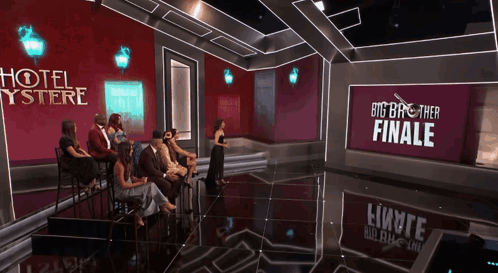 Group Sitting At Big Brother Finale Stage GIF