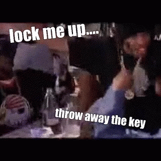 Group Sitting at Table Lock Me Up Throw Away Key
