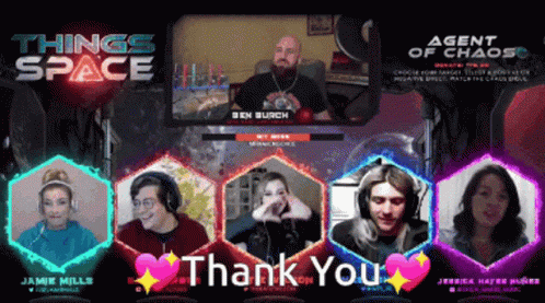Group Sitting In Front Of Screen Saying Things Space GIF