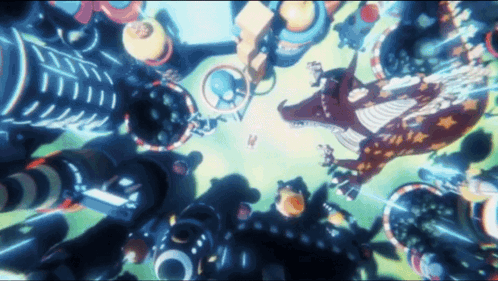 Group Standing in a Circle Surrounded by Objects